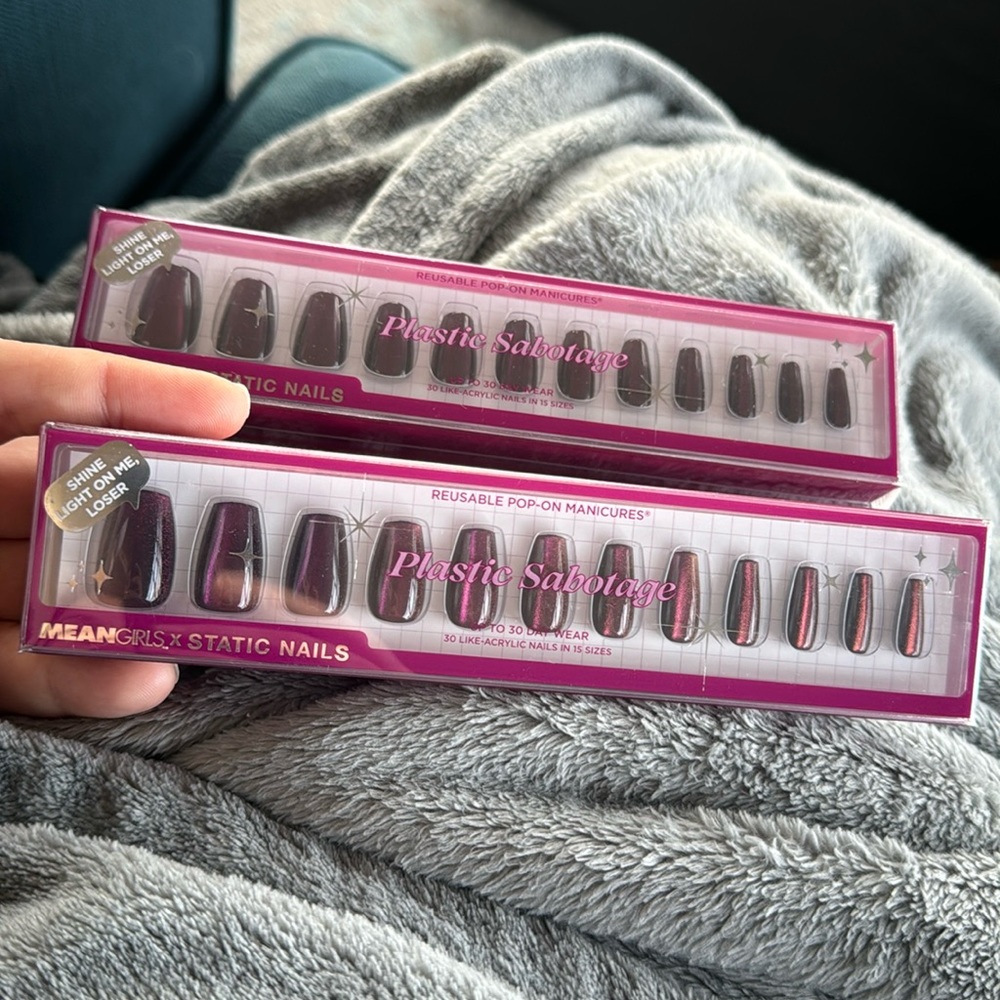 2 sets - Static Nails limited “Mean Girls” Plastic Sabotage Like-Acrylic Nails